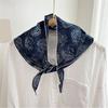 Scarf Women Cotton Linen Neck Head Scarves Headscarf Small Shawl Small Flower Thin Neckerchief Triangle Scarf Hair Scarf INS