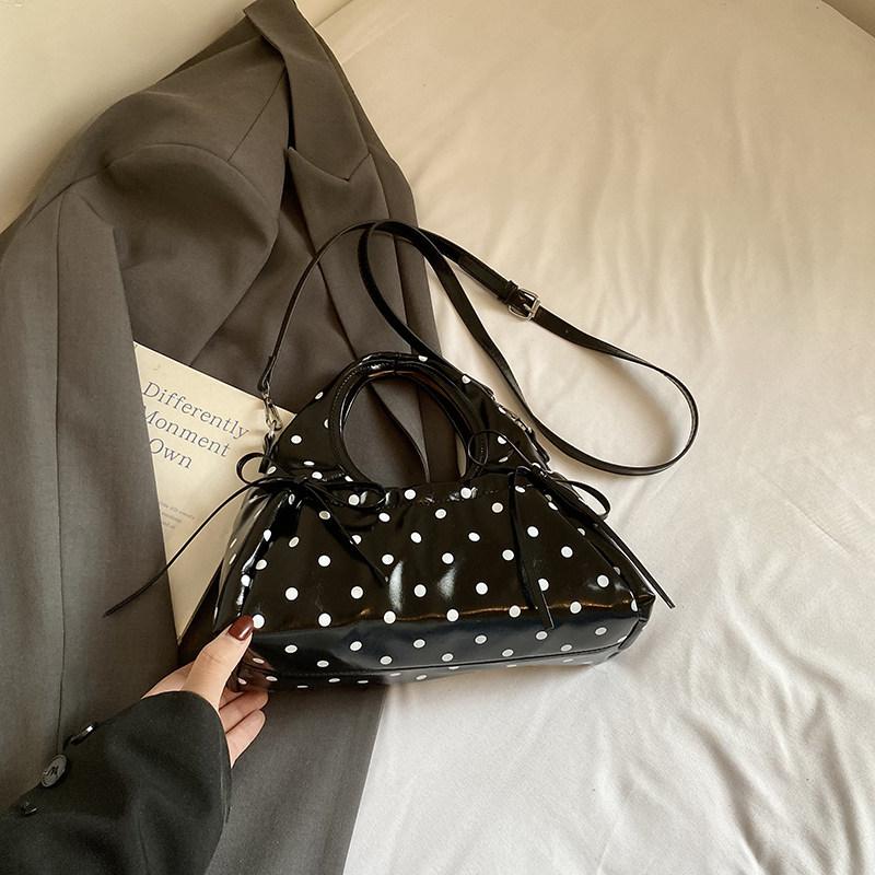 Polka Dot Print Bag Sweet Bow Bolsos mujer Crossbady Bags for Woman Multi-function Bolsa Ruched Cloud Sac Femme Portable Bolso