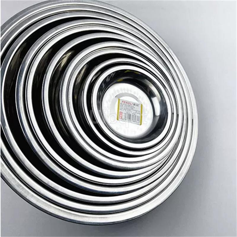10 pcs or 2 pcs set Stainless Steel Round small pepper soy sauce dish tray Food Serving Bowls BBQ dinner set plates and dishes