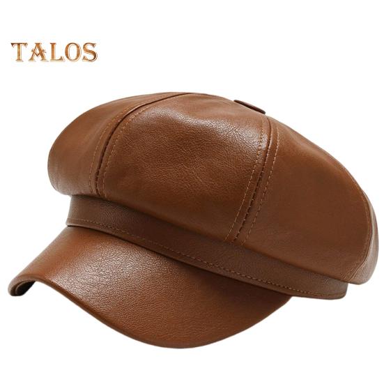 Ženy Jaro Léto Baret Retro Jednobarevné Umělá kůže Krátký okraj Dekorativní Ochrana proti slunci Anti-UV Prodyšný Lady Painter Klobouk Unisex osmihranná čepice