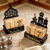Creative Ramadan Countdown Calendar Eid Al-Fitr Wooden Advent Calendar Desktop Ornaments Eid Celebration Supplies