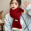 High-value winter girl warm scarf thickened knitted wool scarf versatile trendy student dopamine candy color