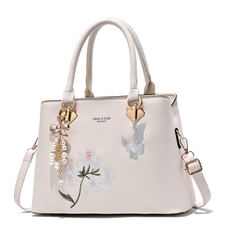 WTEMPO Ladies Faux Leather Handbags Large Capacity Versatile All Seasons Single Shoulder Solid Color Crossbody Bags