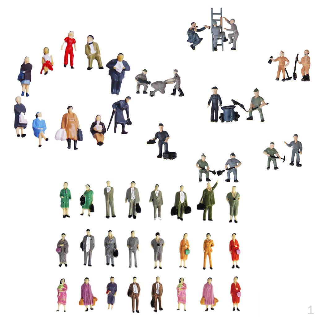 

73 шт. Модель Рабочие Люди Фигурки Пассажиры Поезд Железная дорога Диорама 1:87 Масштаб HO