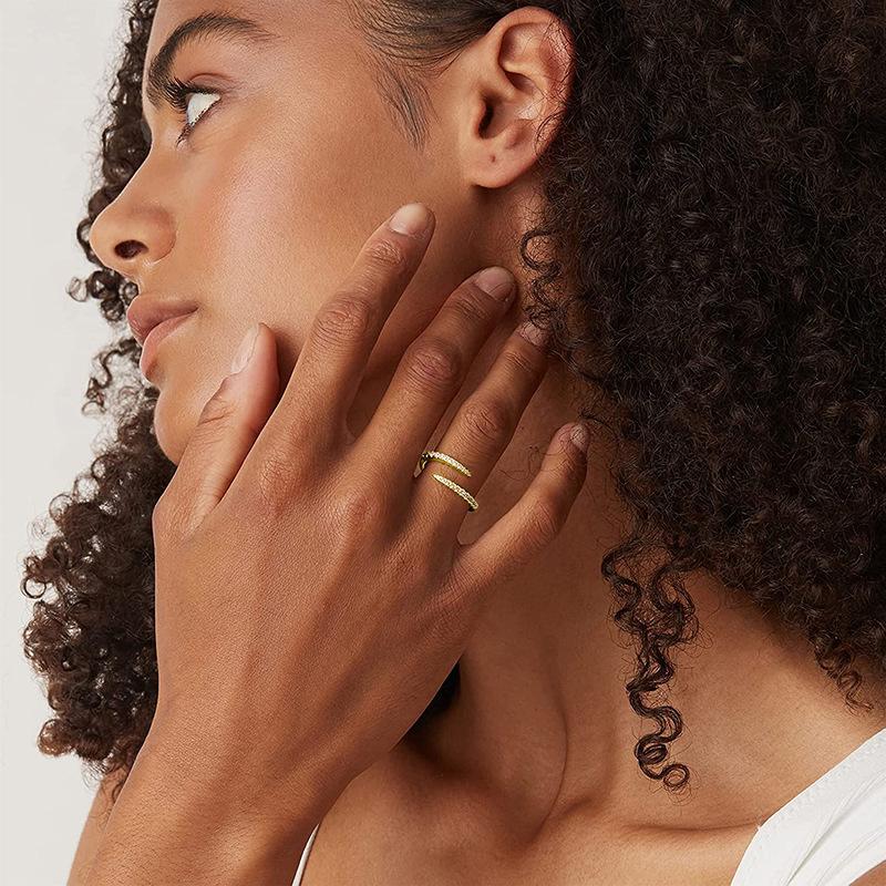 1Pc Fashionable Synthetic Zircon Ring, Adjustable Opening, Fashionable Ring, Suitable for Daily Wear