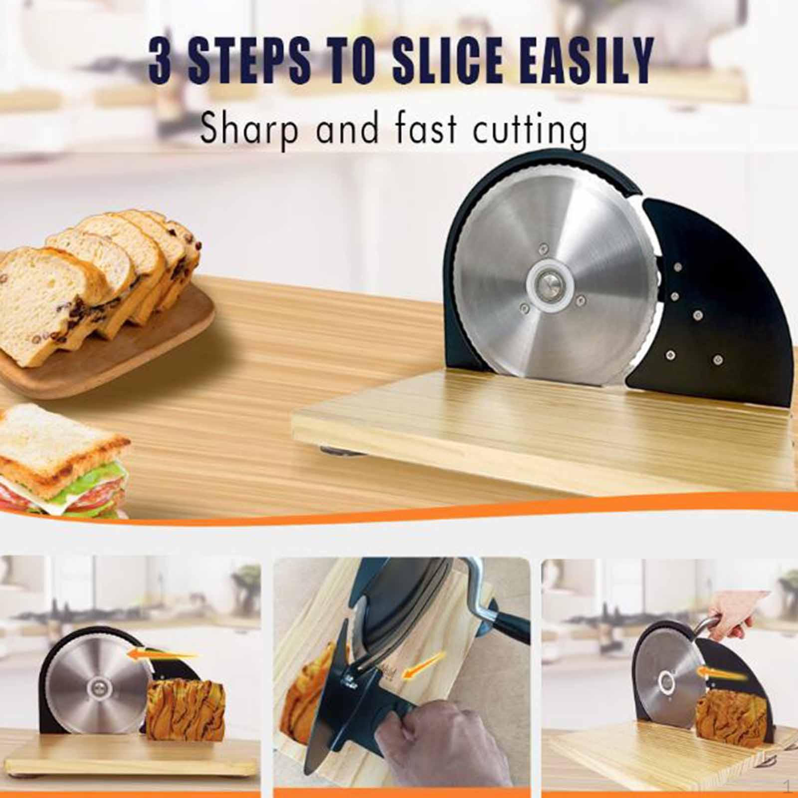 

Manual Bread Slicer Blade Food Attachment Crispy Baking Easy Clean 1Pc 1Pc