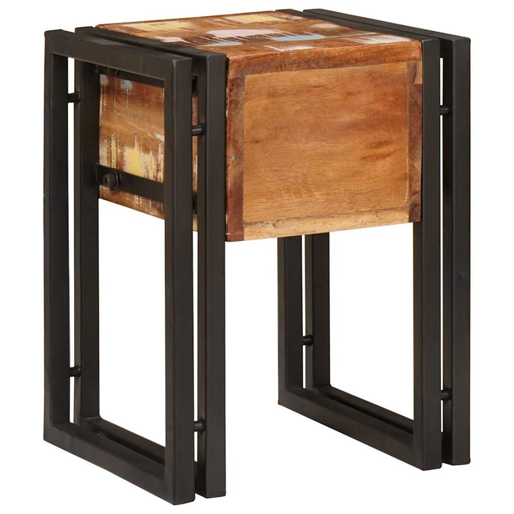 Side Table 30 X 30 X 40 Cm Solid Upcycled Wood