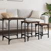  Coffee Tables, Nestable, 3 Pcs, Brown Oak