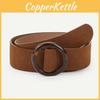 Womens Faux Leather Belt With Round Buckle Perfect For Work And Casual Outfits