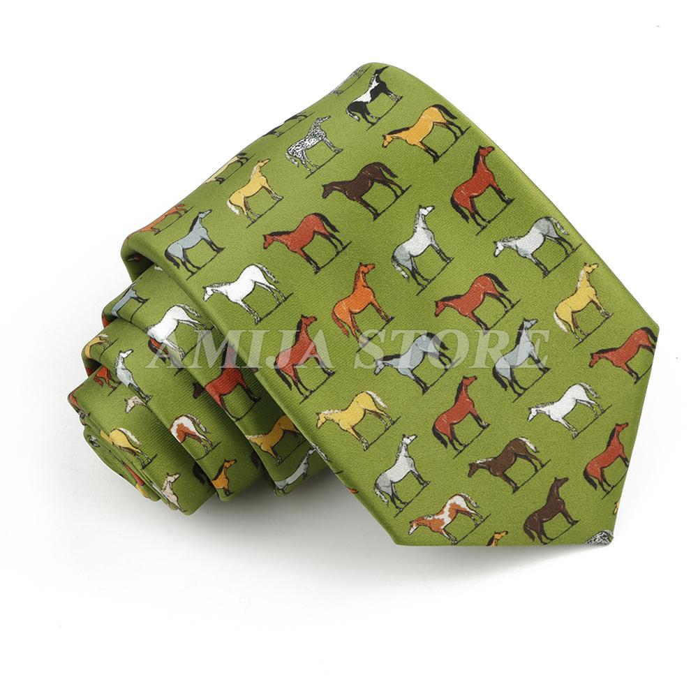 Krawaty Męskie Vintage Imitacja Jedwabiu Graffiti Krawat Panda Koń Malarstwo Krawat Dla Mężczyzn Ślub Biznes Miękki Nadruk Krawat Weddi