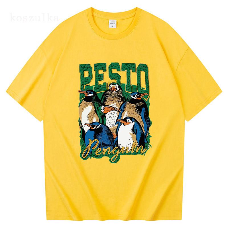 

Pesto Penguin T Shirt New Fashion Men Harajuku Aesthetic Retro Tshirt Unisex High Quality Vintage Casual Sand Cotton Tees Shirts 4XL