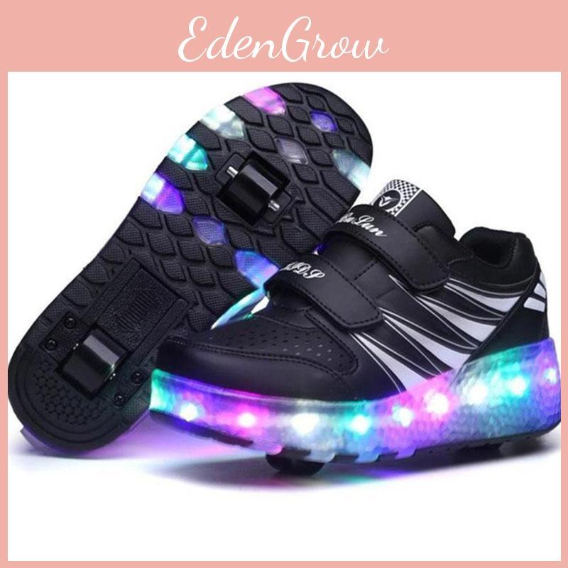 Eleganti Scarpe LED con Ruote Pattini a Rotelle in Rete Bambino Luminosi Sneakers Unisex