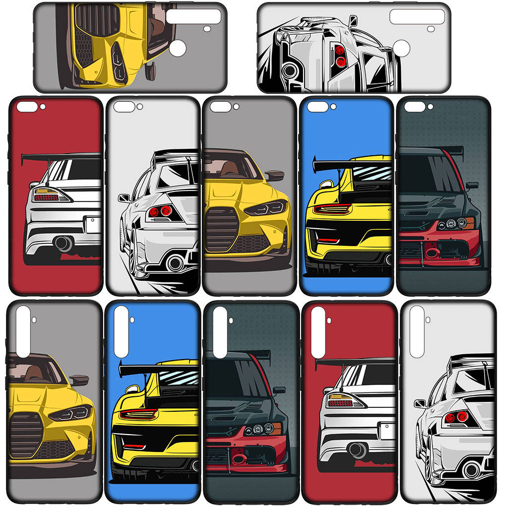 for Samsung Galaxy S24 S23 iPhone 16 15 14 Xiaomi Redmi Note 13 12 11 Pro Max X 8 9 10 XR OPPO A15 Huawei Phone Case Supercar Cartoon Super Car Cover