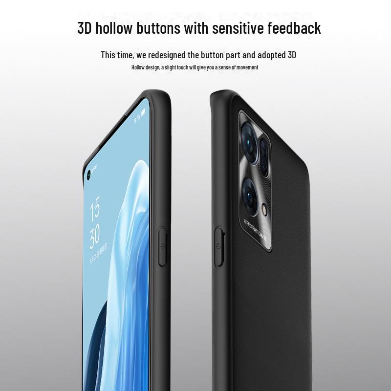 Fall- und schmutzabweisende Flüssiglederhülle für Oppo Reno7 Pro. Wird als ein Stück geliefert.