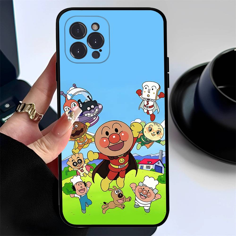C-Children A-Anpanman Phone Case For Iphone 17 16 15 14 13 12 11 Pro Max Plus Black Shell Cover Case