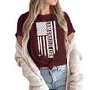 Women's Fashion Casual Printed Short Sleeve Round Neck Pullover Tops