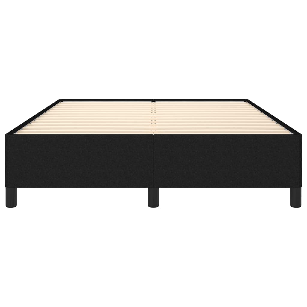 Bed Frame without Mattress Black 140 x 190 cm Fabric