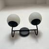 Wandleuchte 2 Glaskugeln Handgefertigte Wandleuchte Mattschwarz Sputnik Modern Mid Century Leuchte Dekor