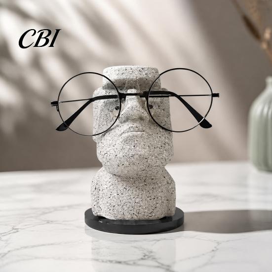 Studio Front Desk Display Moai Eyeglass Holder, Abstract Easter Island Stone Stand, Fun Glasses Artistic Accessory Creative Stands, Modern Decorative