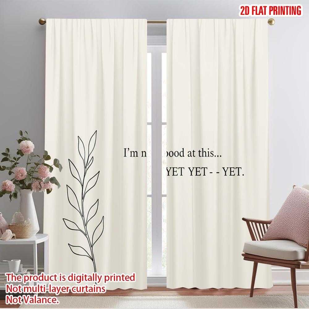 

2pcs 2D flat printing Window Curtains Minimalist Botanical Line Polyester Without Electricity All Season Party & Holiday Decor 52.50×116.00 CM 2pcs