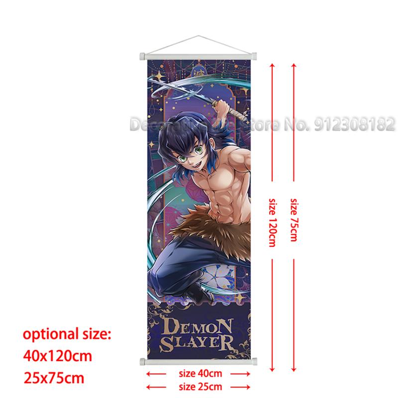 Demon Slayer Scroll Poster Kamado Tanjirou Canvas Painting Nezuko Classic Wall Art Pictures for Living Room Home Decoration