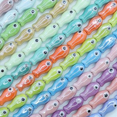 Handmade High-Temp Fired Ceramic Fish Beads for DIY Jewelry & Accessories