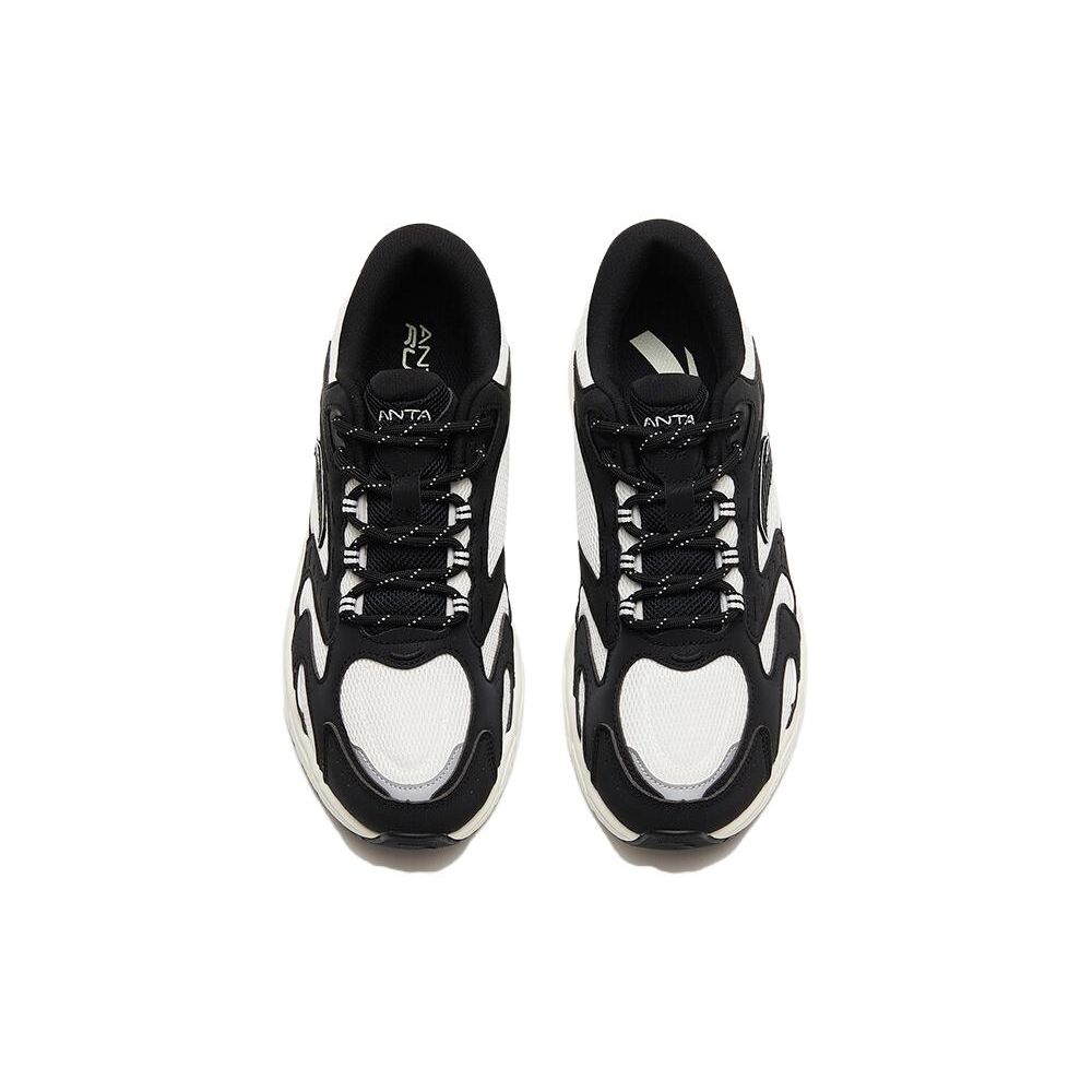 Anta Men Low Top Mesh Breathable Cushion Running Sneakers Black White Red 112315503-7