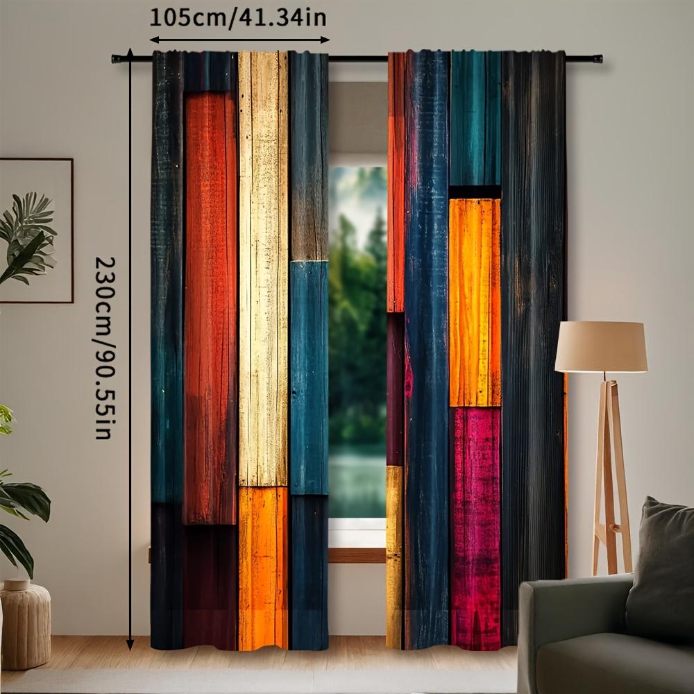Set di 2, Tende da Caffè Vintage, Stile Pastorale Rustico con Tasca per Asta, Tende Stampate Filtranti la Luce per Decorazione della Casa in Cucina