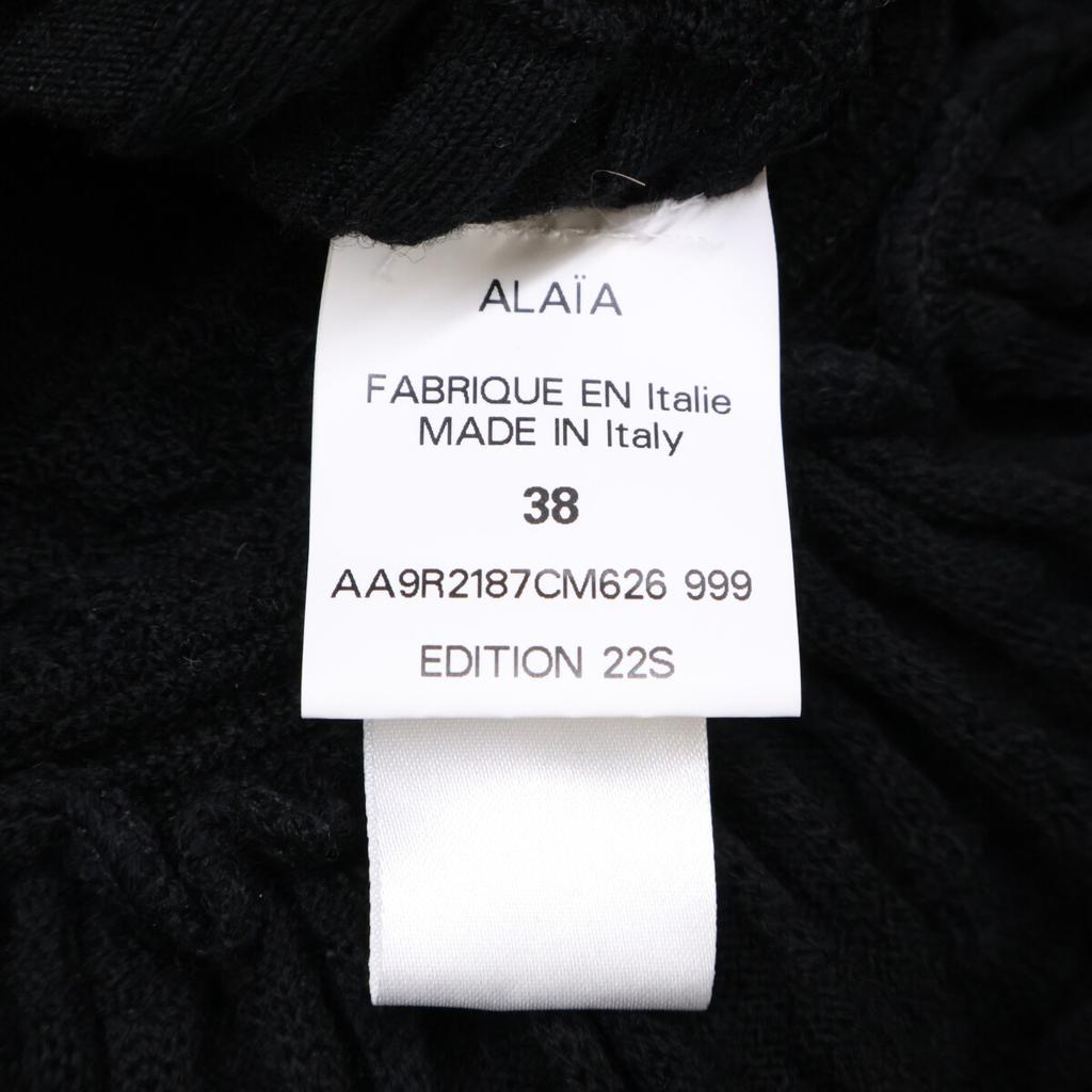 ALAIA [Domestically Authorized] AA9R2187CM626 Crinoline Flare Fine Knit Mini Skater Dress / dress 38 blackUsed