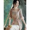 New Chinese dress women's spring and autumn new chic gentle fairy dress retro national style high-end long dress