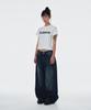 AMES-WORLDWIDE Basic Logo Denim Applique Tee White (Am2Emut514A)