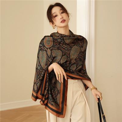 Autumn Winter Women Vintage Fashion Paisley Neck Scarf Female High Quality Silk Scarfs Europe America Popular Turba Warm Shawl