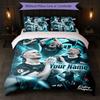 Set Biancheria da Letto Personalizzato con Nome Erling Haaland 1 Copripiumino + 2 Federe Logo Calcio Regalo Personalizzato per Occasioni Speciali Decorazione Camera da Letto