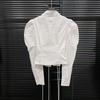 2025 Spring Lace-up Lantern Sleeve Fitted Waist Shirt