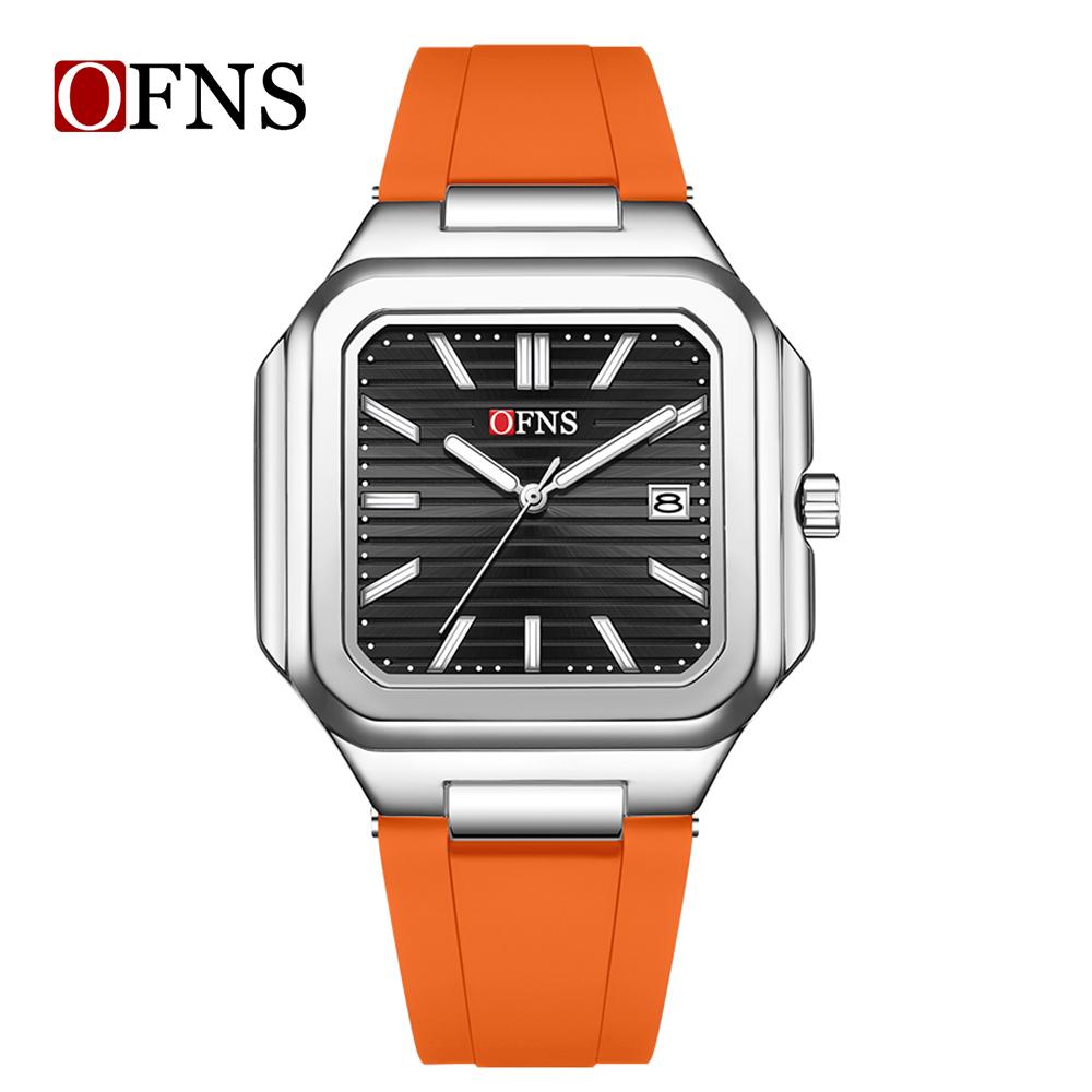 Ofns Brand 1650 Casual Fashionable Men's Quartz Watch Military Sports Waterproof Automatic Date Luxury Full Stainless Steel