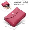 Women's Small Genuine Leather Coin Purse - Top Layer Cowhide Litchi Grain Cover Wallet