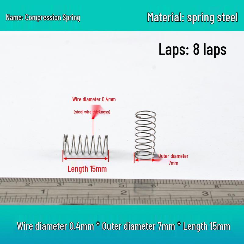 Small Mechanical Compression Spring: 0.4mm Wire, 2-8mm Outer Diameter