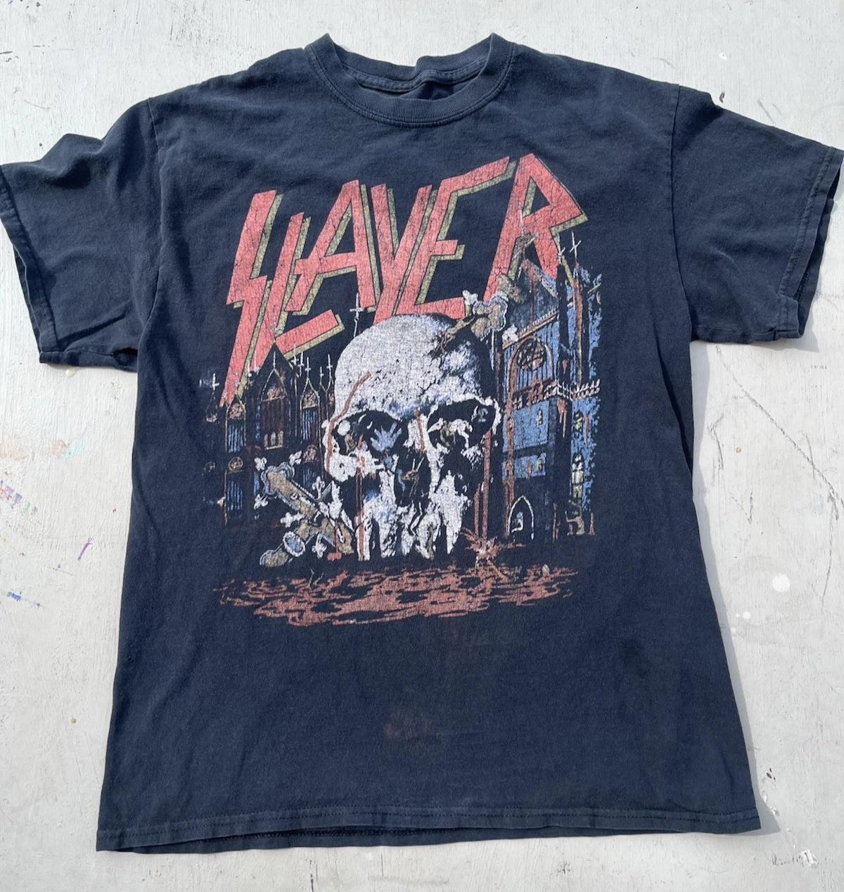 

Мужская футболка Slayer Черная с надписью M Метал Трэш Тяжелый Грув 80-е Череп 90-е 3XL