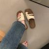Korean Version of Retro Flat-bottomed Toe Slippers Women's Outer Wear 2025 Summer New Niche Fashion Commuter Open-toed Sandals