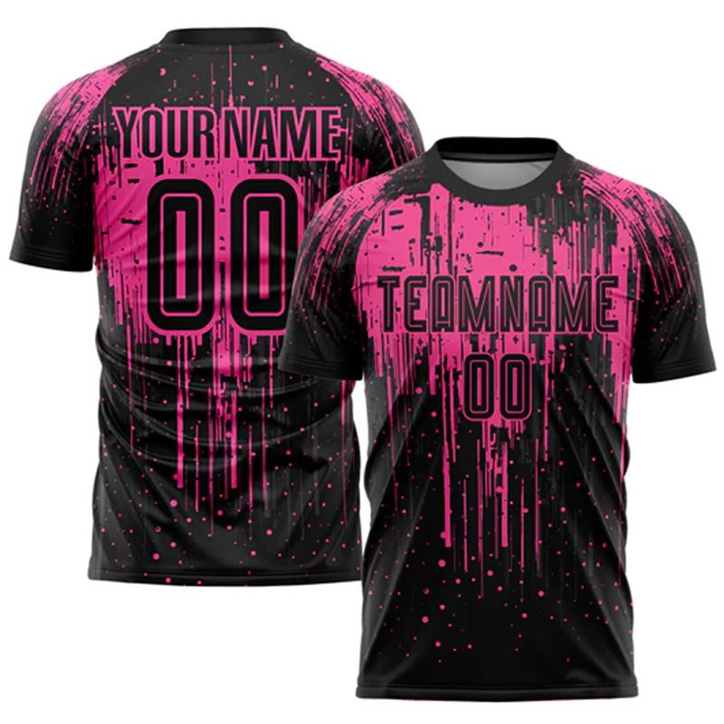 

Graffiti Print Custom Men Football T-shirt Summer Fashion New Short Sleeve Loose T Shirts Customized Team Name S