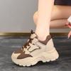 2026 New Dad Shoes Women's Thick-soled Heightening Casual Sports Shoes Versatile Soft-soled Color Matching Retro Shoes