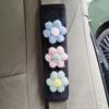 2pcs Car Seat Belt Shoulder Pads Small Fresh Flowers Anti-strangle Seat Belt Protective Cover Interior Supplies Women