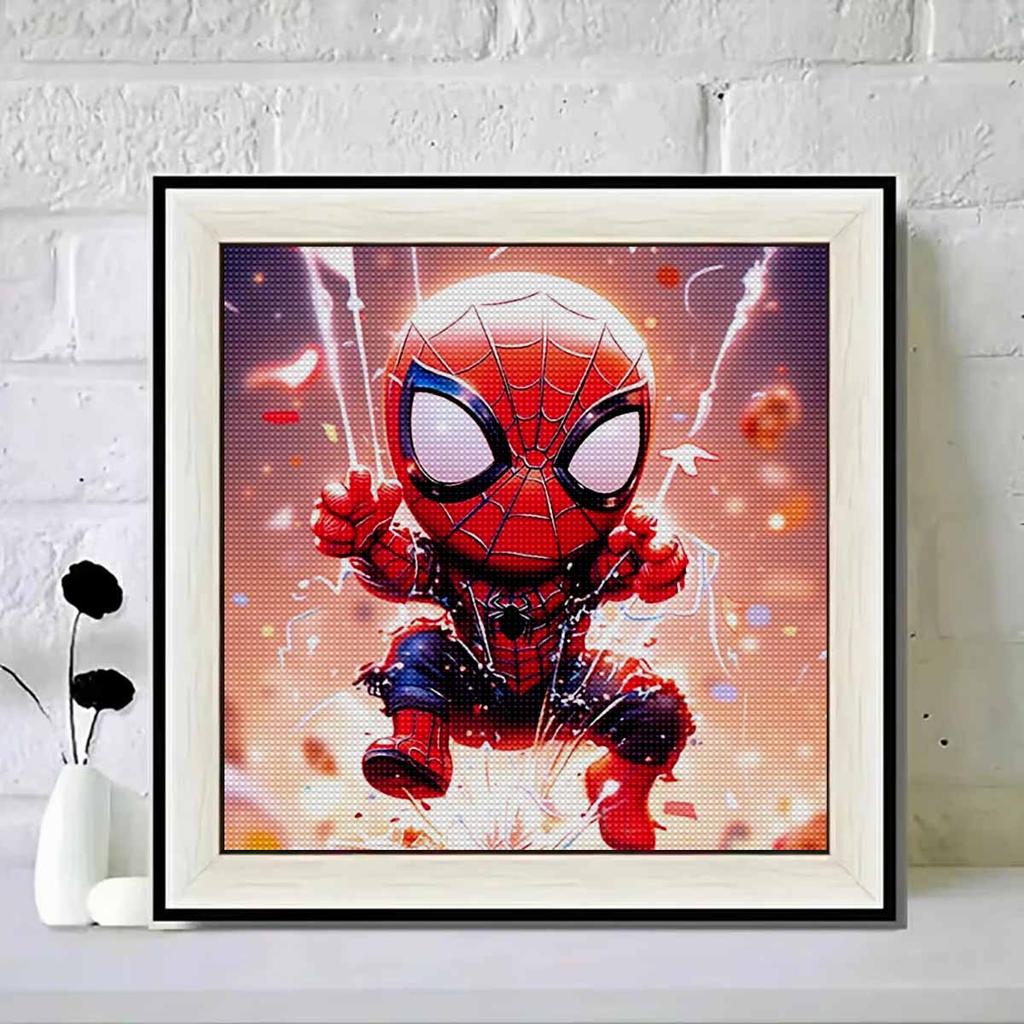 5D DIY Diamond Painting Decorative Q Version Spider-Man Full Round Drill Scenery Diamond Embroidery Cross Stitch Kits Home Decor Gift