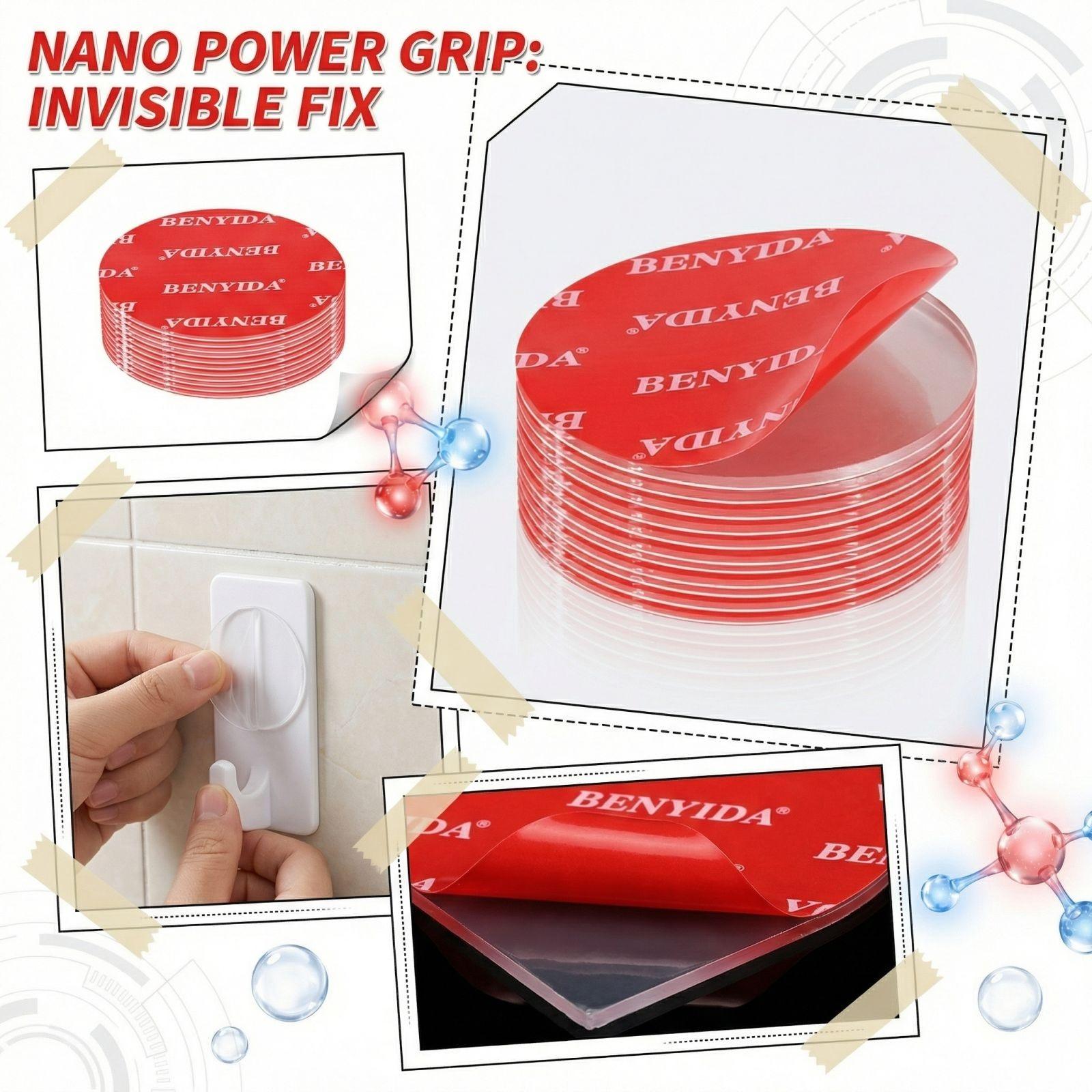 

Nano Double Sided Tape Transparent Adhesive Strips for Festival Decor Gift Wrapping Fixing one size красный
