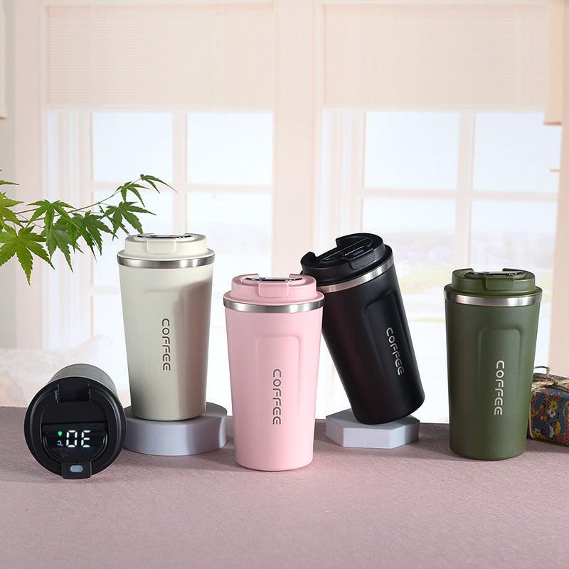 Smart Temperature Display Stainless Steel Travel Mug - Portable Insulated Coffee Cup