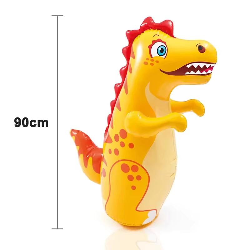 Inflatable Bounce-Back Punching Toy Rebound Type Dinosaur Model Blow Up Boxing Standing Sandbag Sport Activity Interactive Toy