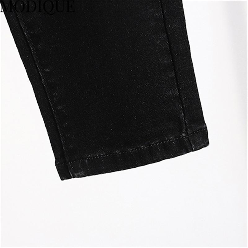 MODIQUE Spring Plus Size New Women Versatile Vintage High Waisted Slimmer Elastic Long Jeans Lady Casual Pencil Pants   Trousers