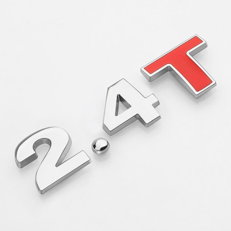 Car Displacement Label 1.4T1.8T2.0T3.0T2.0L2.4L3.0L Metal Modified Displacement Car Sticker Car Tail Label