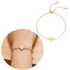 Hypoallergenically Stainless Steel Heart Hollow Bracelet Adjustable Fit Wristchain for Sensitive Skin Daily Wear