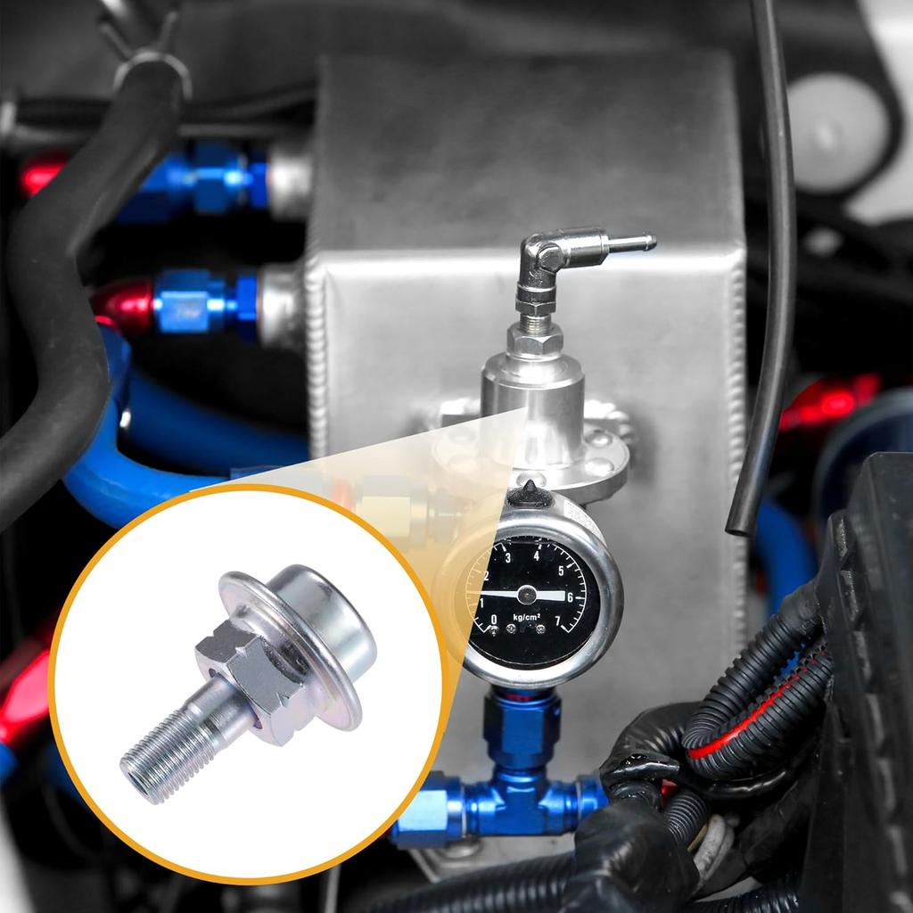 Fuel Injection Pressure Regulator No.23270-50010 - Car Fuel Pressure Regulator - for Toyota Land Cruiser 1998-2007 Metal Silver Tone - 1 Pc